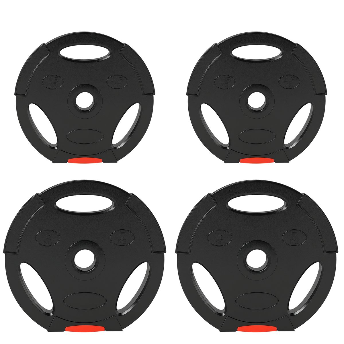 Juego De Discos Pesas De 4 Piezas 2x5 Kg 2x2,5 Kg Con Orificios De 2,5 Cm Para Entrenamiento Fitness En Hogar_desvips.com