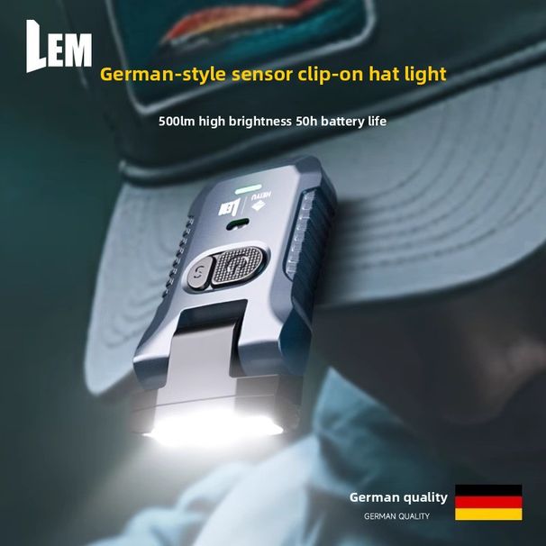 Smart Infrared Sensing Headlamp, Waterproof Rechargeable LED Headlight With Long Battery Life, Adjustable Portable Cap Lamp For Outdoor Fishing, Campi_desvips.com