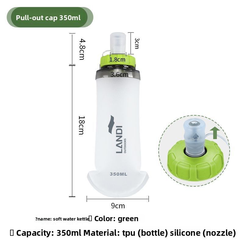 Landy Outdoor Sports Soft Foldable Trail Running Hiking Cup 350ML Pocket Portable Water Bottle_desvips.com