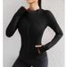 Fleece-Lined Yoga Jacket Women, Zip-Up Windproof Sports Coat, Quick-Dry Breathable Running Fitness Long Sleeve For_desvips.com