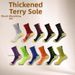 Adult Mid Calf Colorful Soccer Socks Men's Match Training Socks Thickened Terry Cloth Sole With Adhesive Dots For Shock Absorption And Anti-Slip_desvips.com