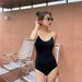 Triangle One-piece Swimsuit Women, Sexy Strap Design, Tummy-concealing, Slimming Effect, Suitable Small Busts, 2023_desvips.com