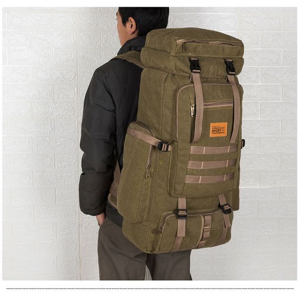 70L Canvas Men Women Outdoor Retro Backpack_desvips.com