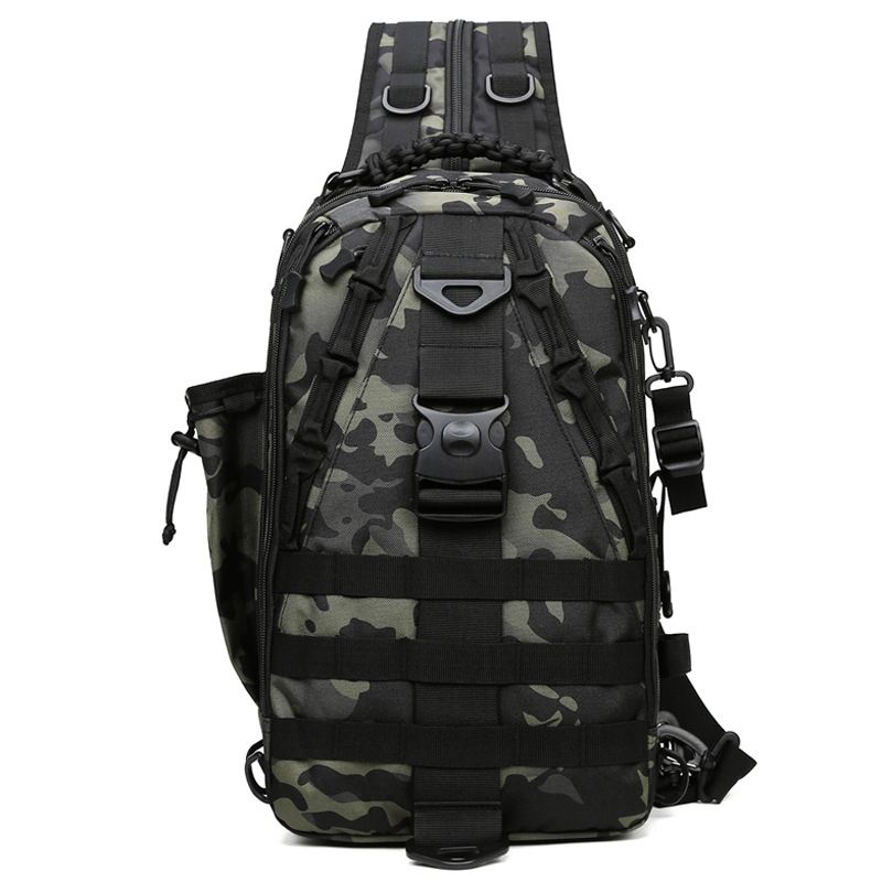 Tackle Bag Outdoor Single And Double Shoulder Dual-purpose Large-capacity Fishing Bag Tactical Camouflage_desvips.com