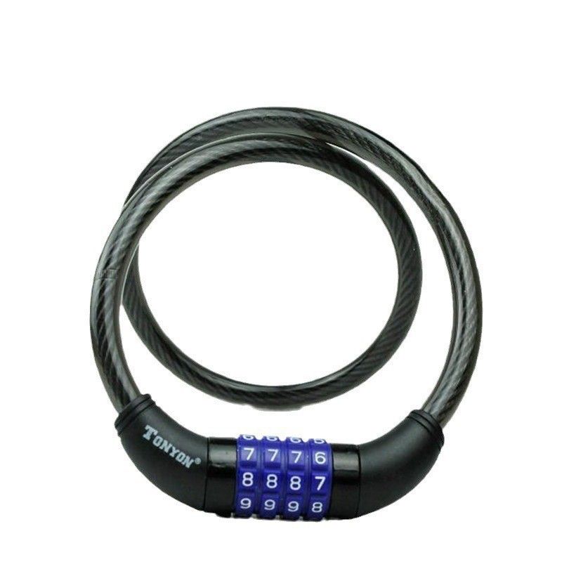Riding Wire Four digit 0.8-meter Bicycle Password Lock_desvips.com