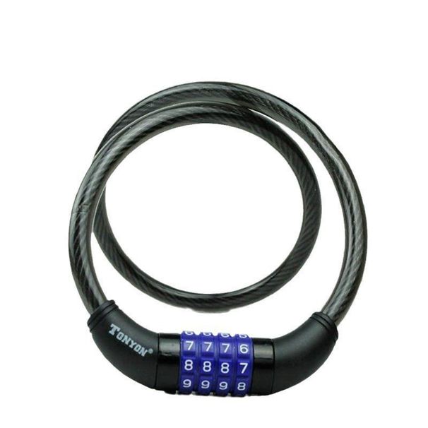 Riding Wire Four digit 0.8-meter Bicycle Password Lock_desvips.com
