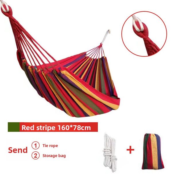 Fuhua Cross-Border Canvas Wholesale Anti-Rollover Single Double Person Swing Outdoor Hammock Camping With Bent Stick_desvips.com