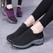 Fashion Breathable Walking Mesh Platform Sneakers For Women Gym Vulcanized Shoes Black Female Footwear_desvips.com