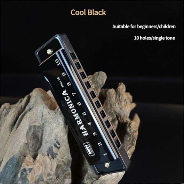 Metal Chromatic Scale Ten Hole Colored Harmonica Alloy Toy Professional Instrument Performance_desvips.com