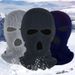 Sports Face Masks Three Hole Double Hole Hood Winter Warm Balaclava Knitted Motorcycle Mask Riding Hood_desvips.com
