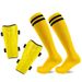 Football Shin Guards & Socks Combo – 2-Piece Protective Gear Set For Men/Women/Youth, Long Compression Socks With Adjustable Straps_desvips.com