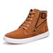 2025 Spring New Martin Boots Belt Buckle Trendy Board Korean High Top British Style Casual Men's Shoes_desvips.com