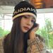 Korean Style Letter Black Knitted Cold For Women, Autumn And Winter Versatile Slouchy Beanie, Large Head Circumference,_desvips.com