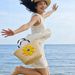 Yellow Flower Woven Women's Handbag Large Capacity Tote Handmade Straw Casual Vacation Beach Bag_desvips.com