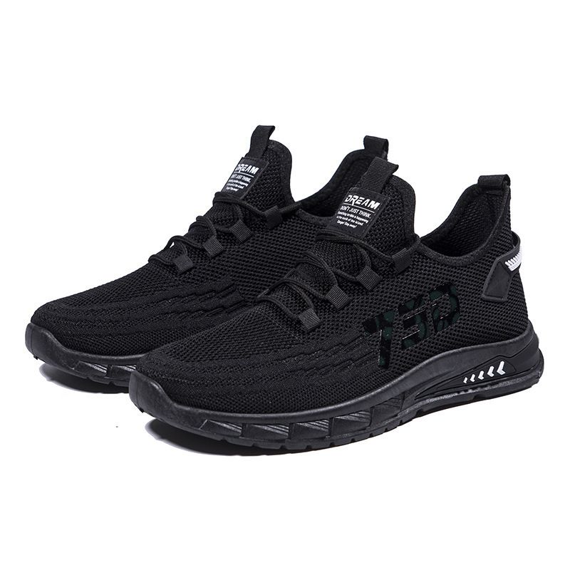 Men's Summer Running Shoes Breathable Mesh Upgraded Version Flat Knitting Style Casual Sports Sneakers Low Cut Slip-On_desvips.com