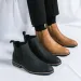 Solid For Men Color Slip On Ankle Boots Flat Short Toed Pointy High Top Pu Leather Shoes Ddmywed Ddmysaturn_desvips.com
