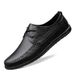 New Men's Business Casual Lace-up Leather Shoes Genuine Leather Hollow Breathable Leather Shoes Lightweight Hand-stitched Leather Shoes with Soft Sole_desvips.com