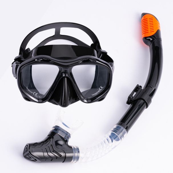 Snorkeling equipment Diving mirror Snorkel set Large frame silicone diving mask Full dry snorkel_desvips.com