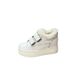 Fleece-Lined Velcro Sneakers Genuine Leather Height-Increasing Women's 8Cm Thick Sole Platform White Furry Shoes_desvips.com
