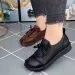 Casual Lace-up Loafers For Moms 2025 Spring And Autumn Soft Platform Thick Sole Small Leather Shoes_desvips.com