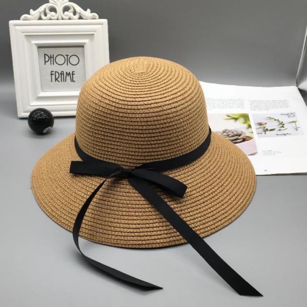 Summer New Fresh Foldable Straw Korean Style Internet Celebrity Versatile Beach Travel Sun Protection Visor Hat_desvips.com