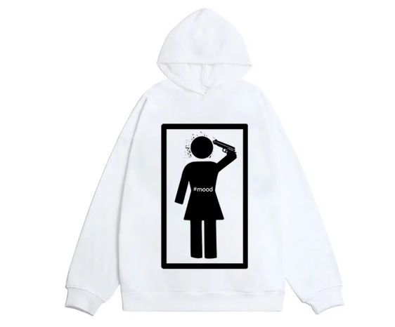 2025 New Pocketless Hoodie Sweatshirt Pistol Man Print Creative Design Versatile Casual Style Top_desvips.com