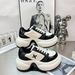 2025 Zhao Lusi Same Style Thick-Soled 8Cm Ripple Platform Cross Flower Dad Shoes Sneakers Women's Trendy_desvips.com