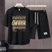 Men's Clothing 2024 Waffle Casual Summer Suit Men's Loose Teen Short sleeved T shirt Shorts Handsome Two piece Suit_desvips.com