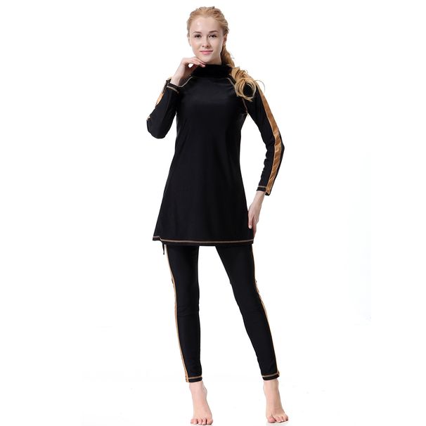 Muslim Swimwear Women's Conservative Long Sleeve Hooded Swimsuit_desvips.com