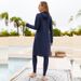 Muslim Outdoor Sports Conservative Three-Piece Set Sun Protection Full Coverage Diving Surfing Swimsuit_desvips.com