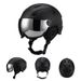 Ski helmet One-piece warm snow helmet with ski lenses Adult outdoor sports safety helmet_desvips.com