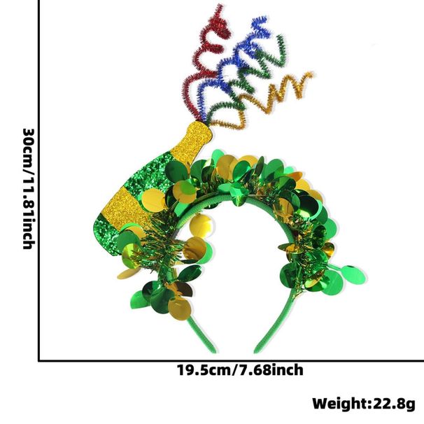 St. Patrick's Gold Green Clover Irish National Day Party Decoration Headband_desvips.com