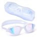 for Adults Anti-Fog Professional One-Piece Silicone Large Frame Electroplated Swimming Goggles Glasses_desvips.com