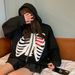 Hoodie Sweatshirt Bone Dark Y2k Zipper Fleece Clothing_desvips.com