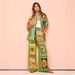 Women's Clothing fashion personality printing short-sleeved holiday leisure loose tie suit_desvips.com