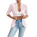Women's Clothing summer solid color three quarter sleeve cardigan jacket_desvips.com