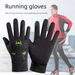 Autumn Winter Marathon Running Gloves Men, Warm Fleece-Lined, Full-Finger Touchscreen, Windproof Cold-Resistant For_desvips.com