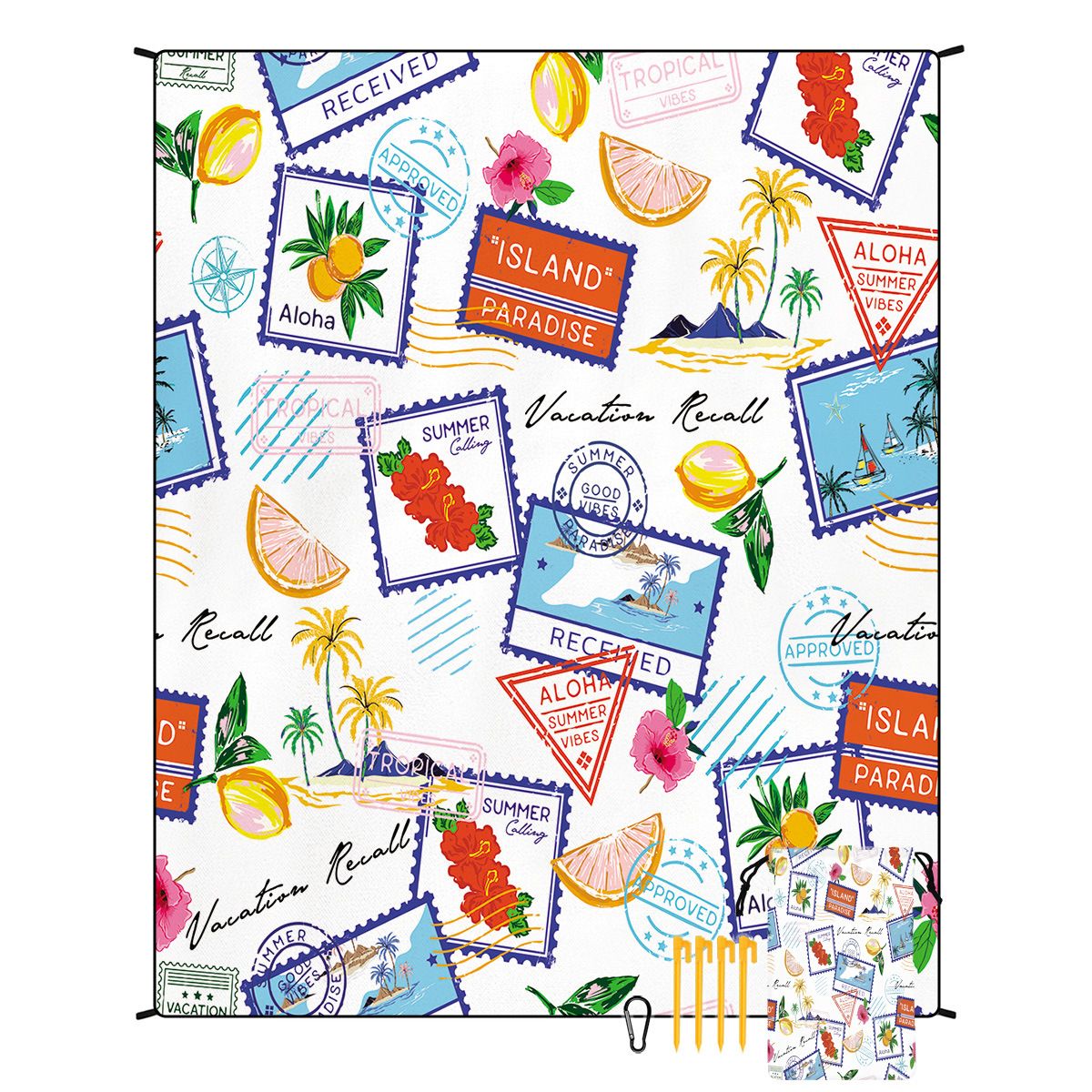 Swimming Towels Fruit Cartoon Printing Outdoor Moisture Proof Portable Non Sand Waterproof Outdoor Camping Seaside Mat_desvips.com