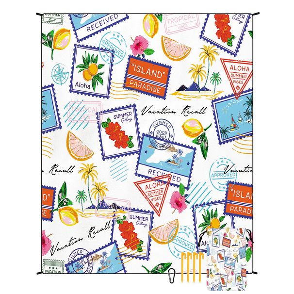 Swimming Towels Fruit Cartoon Printing Outdoor Moisture Proof Portable Non Sand Waterproof Outdoor Camping Seaside Mat_desvips.com