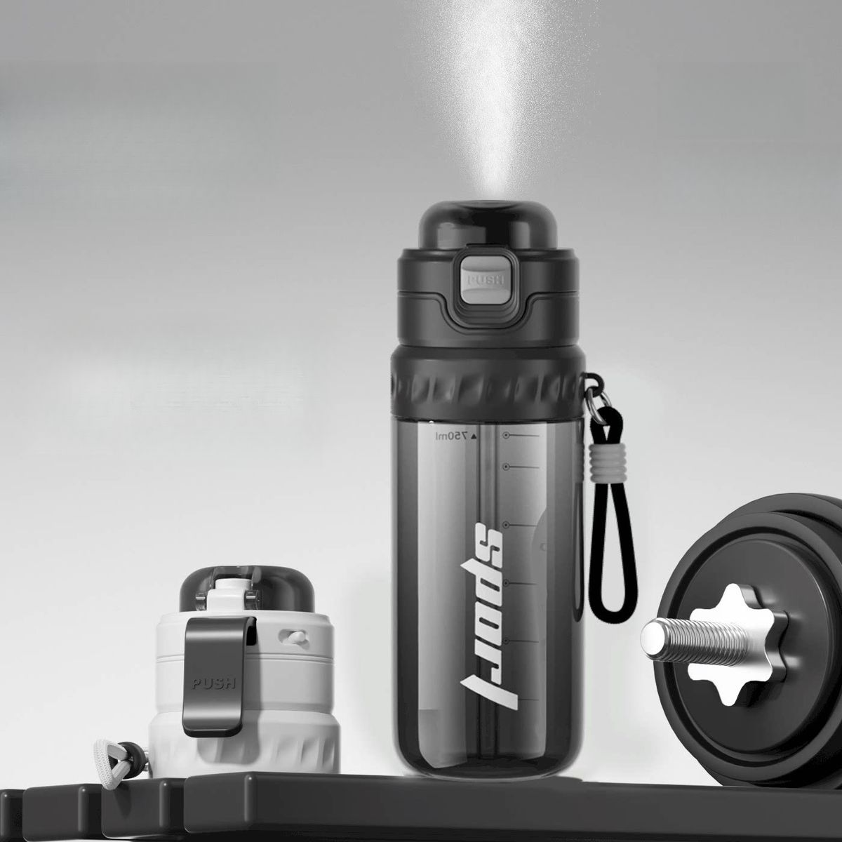 Summer New Model Dual-drink Plastic Outdoor Large-capacity Sports Straw Cup, Portable Multifunctional Spray Water Cup_desvips.com