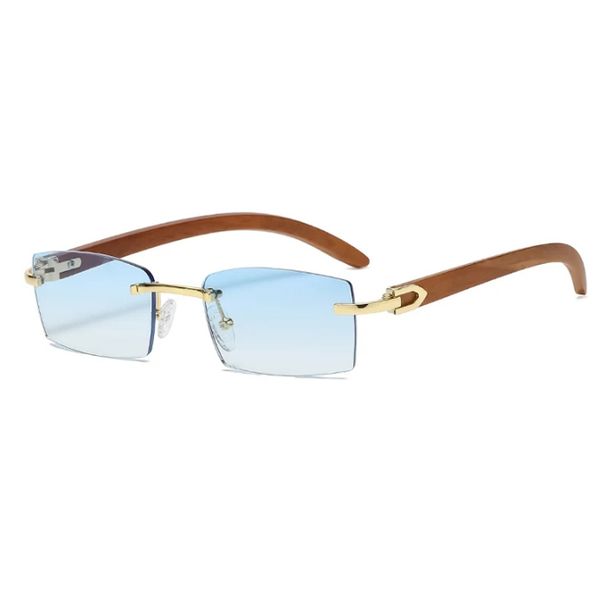 Cycling Sqaure Brand Designer Sunglasses Men Women Sun Glasses Wood Frames Rimless Black Eyeglasses Fashion Eyewear Gafas De Sol_desvips.com