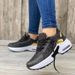 Foreign trade large size European and American new casual sports shoes for women flying woven wedge heels round toe lace up mesh breathable _desvips.com