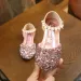 Girl Princess Sequins Pearl Sier Gold Pink Summer Spring Girls Sandals Cover Toe Toddler Fashion Party Dance Cutefeet_desvips.com