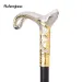 Elegant Golden And White Decorative Cane With A Curved Design, Perfect For Gentlemen And Cosplay, Measuring 36.22inch, For Cospl_desvips.com