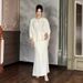 Women's Clothing Autumn New Round Neck Bat Sleeve Waist Slim Dress Suit for Women_desvips.com