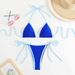 Sexy Lace-up Solid Color Bikini Swimsuit Women's Three-point Bikini_desvips.com