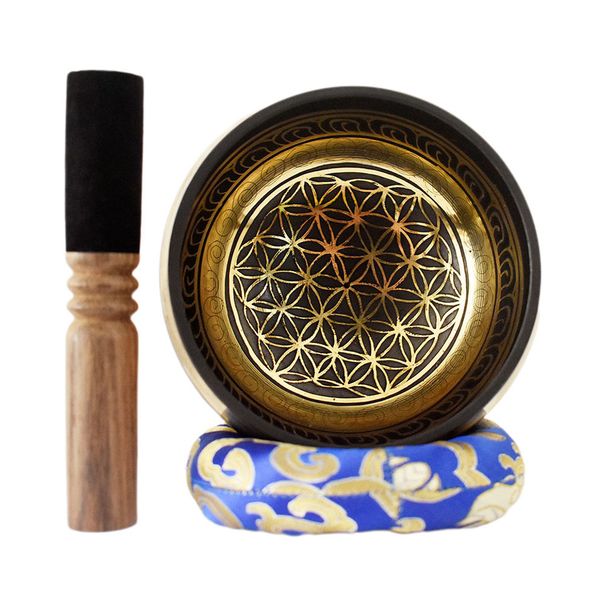 Nepal Singing Bowl Handmade Bowl Hand-Hammered Tibetan Singing Bowl Set - Stress Relief, Chakra Balancing & Meditation Tool_desvips.com