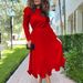 Women's Clothing women's autumn puff sleeve top pleated skirt two piece suit_desvips.com
