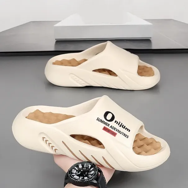 2024 New Men Massage Slides Indoor Outdoor Sandals Beach Casual Shoes Comfortable Sole Men's Slippers Big Size 38-47_desvips.com