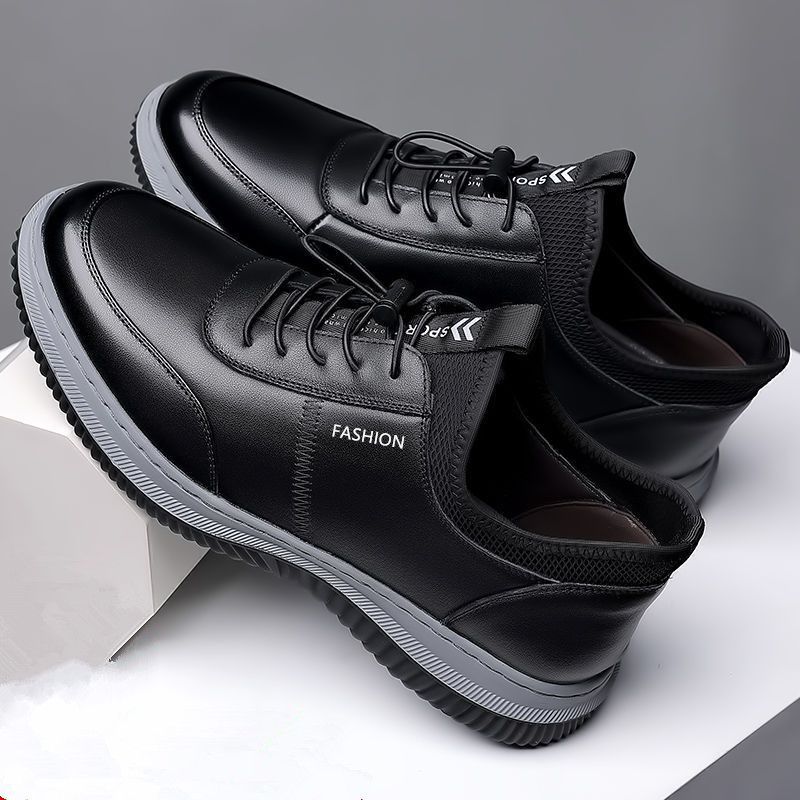 Douyin New Casual Leather Breathable Men's Bottom Soft Panel Driving Peas Shoes_desvips.com